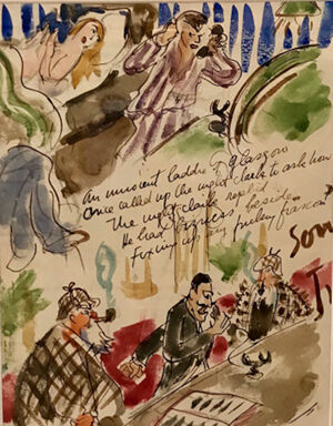 Watercolor and ink on paper