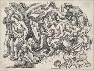 graphite and ink on wove paper