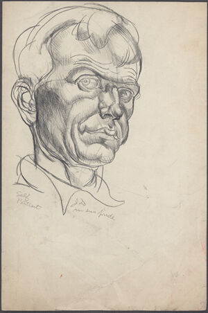 charcoal on off-white wove paper