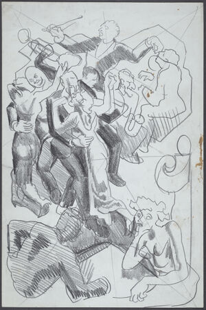 charcoal on white wove paper