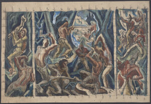 Crayon, graphite, ink, and watercolor on heavyweight wove paper