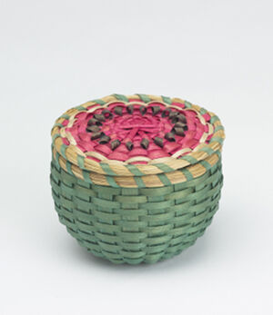 Brown ash, sweetgrass, commercial dye