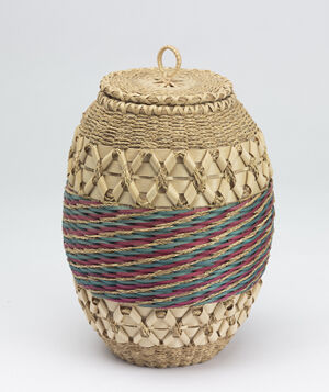 Brown ash, sweetgrass, commercial dye