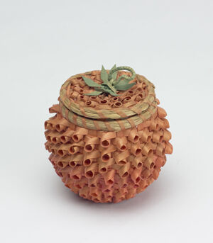 Brown ash, sweetgrass, commercial dye