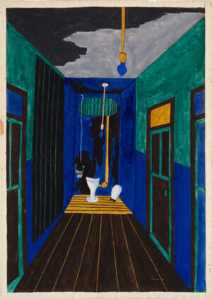 Watercolor and gouache on paper