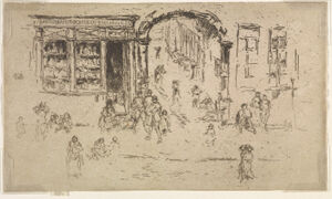 Etching in dark brown ink on cream Japanese paper; only state