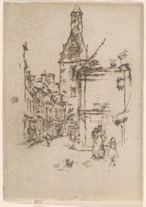 Etching and drypoint in dark brown ink on ivory laid paper, only state