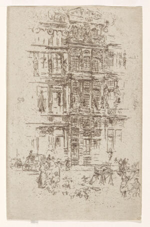 Etching and drypoint in brown ink on off-white laid paper: first state (of two)