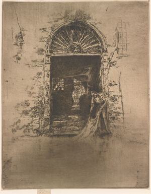 Etching and drypoint in brown black ink on paper; sixth state (of ten)