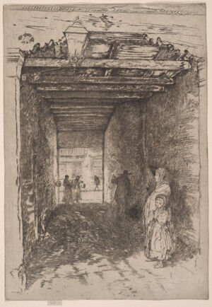 Etching and drypoint in black ink on off-white laid paper; second state (of seventeen)