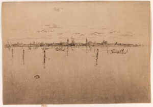 Etching in brown ink on laid paper