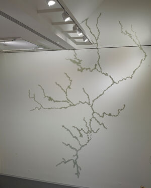 Glass marbles and adhesive