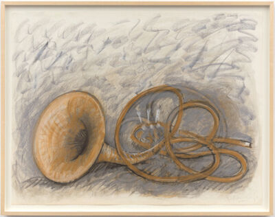 charcoal and pastel on paper
