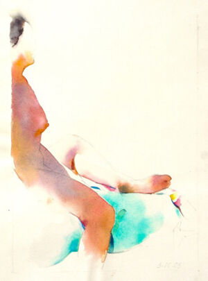 Watercolor and pencil on Arches Text Laid paper