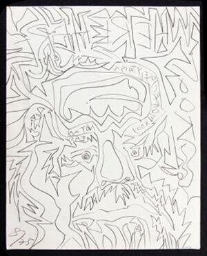 Wax pencil on vellum