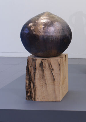 High fired stoneware with glaze, custom-made plinth