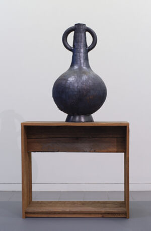 High fired stoneware with glaze, custom-made plinth