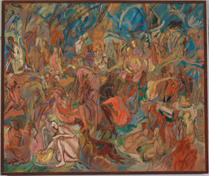 Oil on paper on masonite
