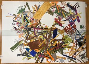 Transfer monotype, crayon on paper