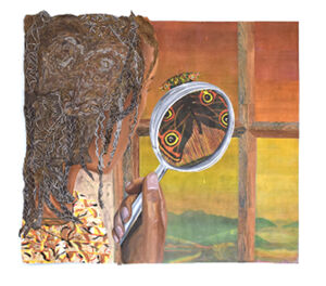 Oil-based ink (relief print, woodblock print, monotype), with acrylic and oil paint on muslin and canvas