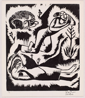 Woodcut on paper, AP