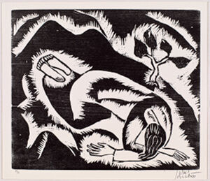 Woodcut on paper, AP