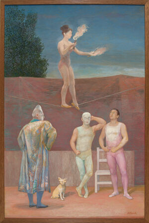 Tempera on paperboard