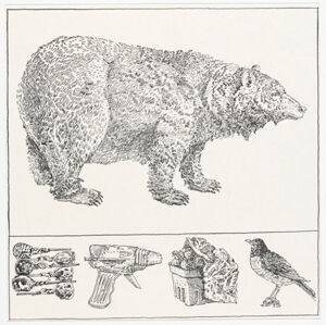 Rubber stamp color relief prints and envelopes on paper