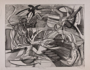 Engraving, soft ground etching, roulette, scraping, deep etching, and gauffrage on paper, Ed. 46/50