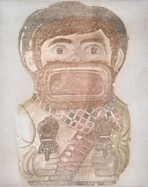 Color photo-etching on satin