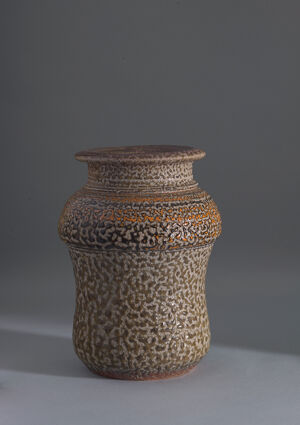 Stoneware, salt-glazed vase